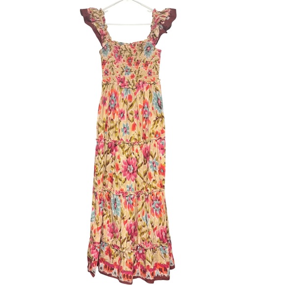 House of Harlow 1960 Dresses & Skirts - House of Harlow 1960 Zoey Smocked Floral Maxi‎ Dress Flutter Sleeve Boho Size S